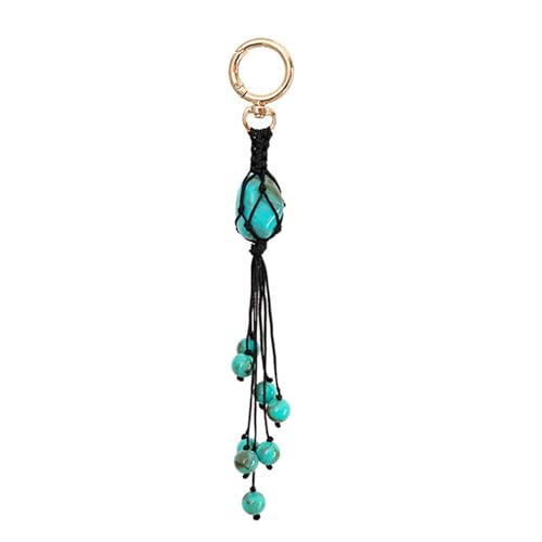 Fluxioxtna Einzigartige Designs Handgefertigtes Seilnetz Anhänger Mit Eingebettetem Natursteinen Accessoire Für Stilvolle Innenausstattung von Fluxioxtna