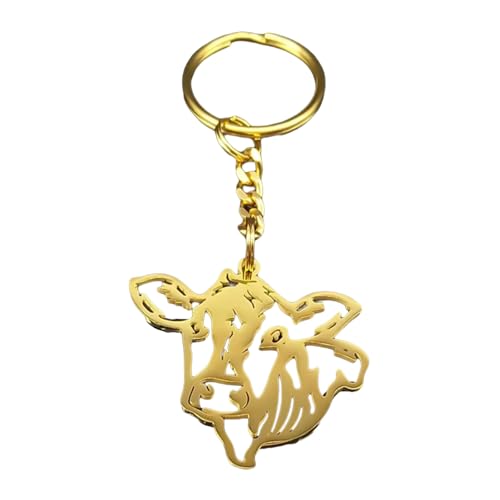 Fluxioxtna Einzigartige Hohle Rinderkopfschlüsselkette In Gold Oder Silber Einzigartiger Keyrings Ideal Für Cowboy Stilliebhaber Und Trendsetter Individuelle Schmucksammler von Fluxioxtna