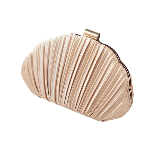 Fluxioxtna Elegante Faltenschalenabend Handtasche Leichtes Polyester Umhängetasche Abschlussball Anlass Hochzeitsfeier Zubehör Tragbare Abendtasche von Fluxioxtna