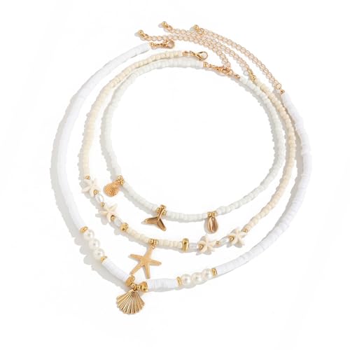 Fluxioxtna Elegantes Strandschmuck Set Sea Themeed Halskette Halskette Mit Einzigartigen Muscheln Und Perlendesigns Für Ungezwungene Versammlungen von Fluxioxtna