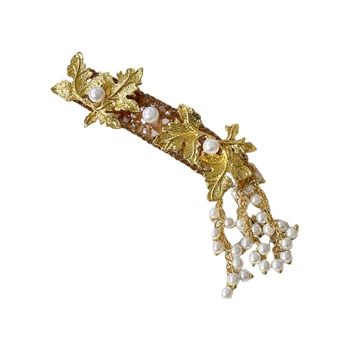 Fluxioxtna Exquisite Quasten Haarclip Mit Goldenem Ahornblattkristall Und Perlen Haarclip Mit Blattgoldfaktoren Für Frauen Fluxioxtna Exquisite Quasten Haarclip Mit Goldenem Ahornblattkristall Und Perlen Haarclip Mit Blattgoldfaktoren Für Frauen von Fluxioxtna