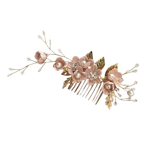Fluxioxtna Exquisites Hochzeitshaarkamm Und Künstliche Perlen Haarstück Handgefertigtes Haarzubehör Für Brautkleidung von Fluxioxtna