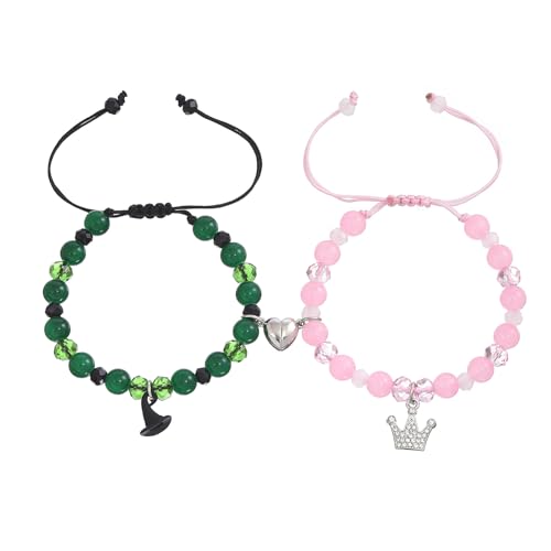 Fluxioxtna Glasperlenarmbänder Mit Magnetverschluss Stilvollem Paar Handchain/Halskette Mode Accessoire Für Den Täglichen Gebrauch von Fluxioxtna