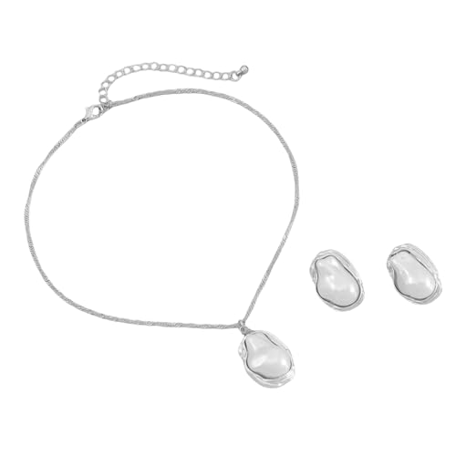 Fluxioxtna Halskette Und Ohrringe Set Robust Set Such Einzigartige Stile Unregelmäßige Designs Für Trendige Frauen Gold/Silber von Fluxioxtna