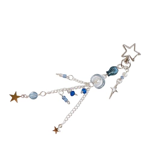 Fluxioxtna Handgefertigter Quallenschlüsselhalter Eleganter Marine Themeed Quallen Schlüsselbund Mit Quasten Für Mode Stürmerinnen von Fluxioxtna