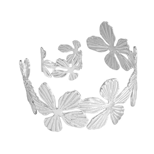 Fluxioxtna Künstlerische Metallblumenarmbandringe Passen Verstellbare Designs Komfortable Tägliche Kleidung Accessoires Alltags Verschleiß Blumenarmschmuck von Fluxioxtna