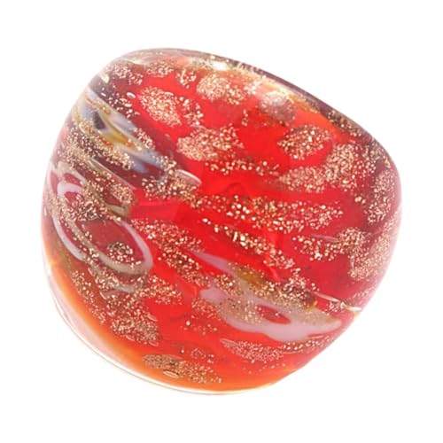 Fluxioxtna Künstlerische Muranos Glasringe Mit Einzigartigem Goldenem Sandeinlay Handgefertigter Fingerringe Ethnische Accessoires Für Stilvolle Frauen Party Accessoire von Fluxioxtna