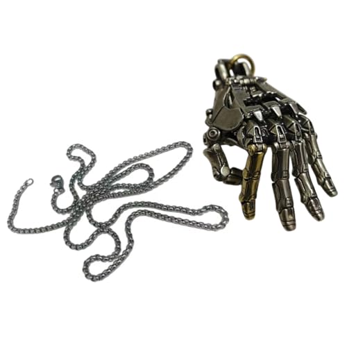 Fluxioxtna Mechanische Handhändin Halskette Bewegliche Fingergelenken Roboter Handcharme Schmuck Moderne Unisex Modeaccessoire Künstlerischer Mechanischer Schmuck von Fluxioxtna