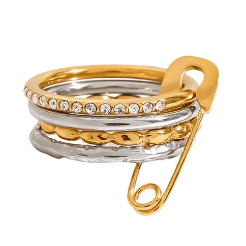 Fluxioxtna Mehrere Einstellbare Stapelringe Edelstahl Minimalist Designs 3 Stile Für Lässige Oder Formelle Anlässe Bequemer Stapelschmuck von Fluxioxtna