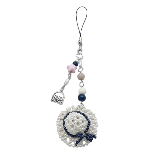 Fluxioxtna Mehrzweck Perlenhut Schlüsselanhänger Elegant Perlen Charm Fashion Accessoire Für Frauenbeutel Und Autotasten Organisatoren von Fluxioxtna