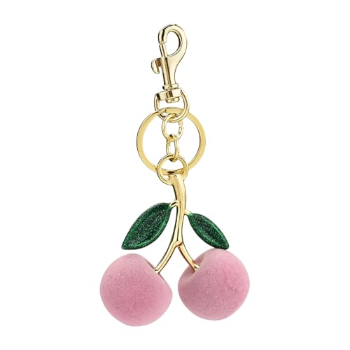 Fluxioxtna Mode Cherrys Schlüsselbund Mit Strömen Doppelblatt Designs Accessoire Für Geldbörsen Und Taschen Goldener Ton Größe von Fluxioxtna