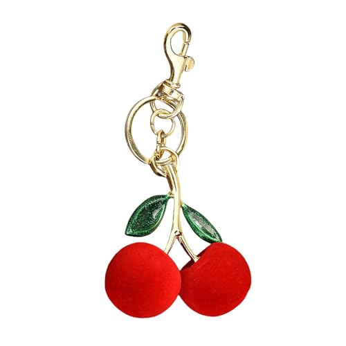 Fluxioxtna Mode Cherrys Schlüsselbund Mit Strömen Doppelblatt Designs Accessoire Für Geldbörsen Und Taschen Goldener Ton Größe von Fluxioxtna