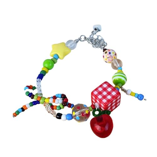 Fluxioxtna Mode Schmetterlingsbögen Choker Bunte Perlen Halskette/Armband Einzigartige Acrylperlen Und Star Charm Women Juwely von Fluxioxtna