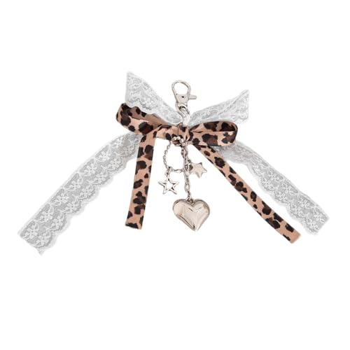 Fluxioxtna Mode Spitze Bowtie Charm Keychain Bunte Schmetterlingsknoten Anhänger Perlen Keyring Accessoire Für Geldbörsen Und Handys von Fluxioxtna