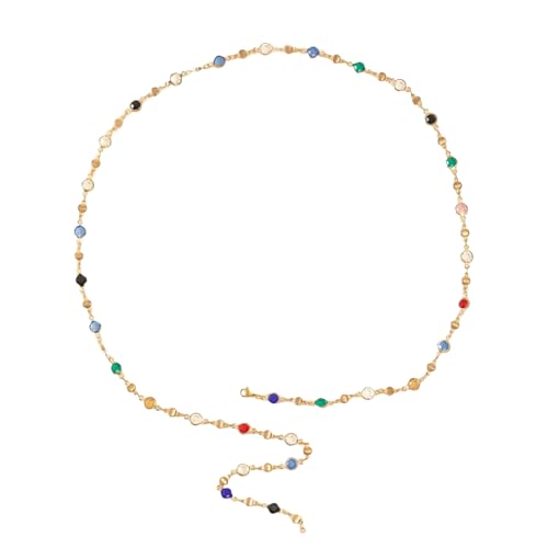 Fluxioxtna Mode Strasssteine ​​lange Quasten Neckkette Bunte Kristall Halskette Einstellbare Länge Colarbone Kette Für Party Für Party von Fluxioxtna