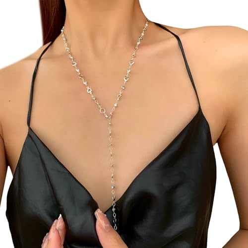 Fluxioxtna Mode Strasssteine ​​lange Quasten Neckkette Bunte Kristall Halskette Einstellbare Länge Colarbone Kette Für Party Für Party von Fluxioxtna