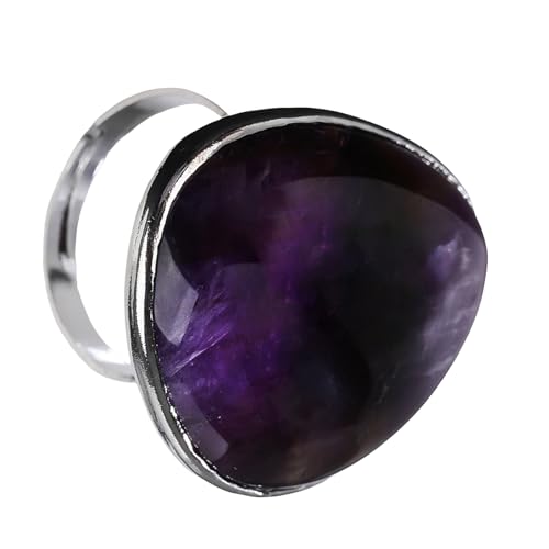 Fluxioxtna Natürliche Kristall Unregelmäßige Form Ringe Einzigartiger Handgefertigter Schmuck Für Frauen Männer Täglich Tragen Spiritueller Energiebilanzbalancieren Kristallzubehör von Fluxioxtna