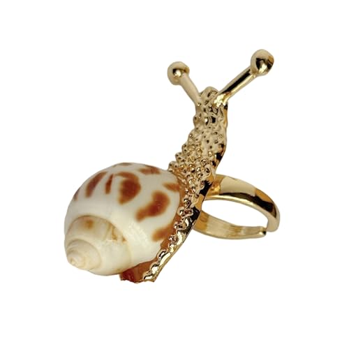 Fluxioxtna Resortstile Übergroße Schneckenringe Mode Muschelschmuck Für Urlaub Und Freizeit Outfit Küstenmoderinge von Fluxioxtna