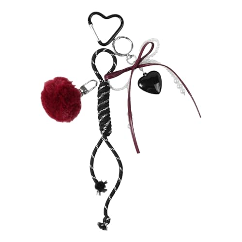 Fluxioxtna Retro Handgefertigte Gestrickte Bogenknoten Und Herzcharme Schlüsselhaltertasche Anhänger Zubehör Stilvolle Autos Schlüsselringe Für Den Täglichen Gebrauch von Fluxioxtna