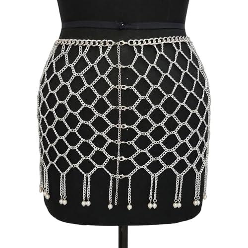 Fluxioxtna Robuster Körperkettenrock Taille Schmuck Glitzernden Hohlen Maschen Körperschmuck Rock Für Modische Outfits Strand Urlaub Schmuck Für Frauen von Fluxioxtna