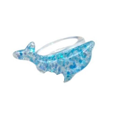 Fluxioxtna Schimmernde Harzdelphinringe Mit Stilvollem Finish Und Ergonomischem Band Finger Accessoire Perfekt Für Modische Outfits Glitzernder Harzring von Fluxioxtna