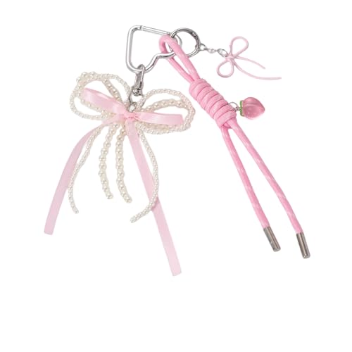 Fluxioxtna Schöner Herzschlüsselkettenbögen Keyring Geflochtenes Seil Schlüsselbeutel Charme Anhänger Ornamente Autodekorationen Herzbag Charme Bögen Auto Keyrings Ornamente Handtasche Anhänger von Fluxioxtna