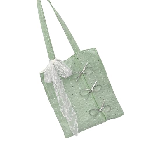 Fluxioxtna Stilvolle Glitzernde Bögen Design Geräumige Handtasche Ergonomic Polyester Stoff Frauen Reise Essentielles Umhängetasche Übergroße Glitzernde Bogenknotenbeutel von Fluxioxtna