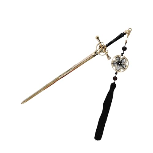 Fluxioxtna Stilvolle Schwerter Haarnadel Frau Kopfstück Quasten Haarnadel Haare Barrette Legierung Textur Haarclip Ideal Für Verschiedene Anlässe von Fluxioxtna