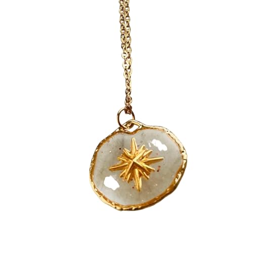 Fluxioxtna Stilvolle Süße Coole Transparente Halskette Mit Himmlischen Zauberstern Moon Herz Anhänger Heckkette Für Mädchen Und Frauen Leichte Trendige Trendkolarbone Kette Für Frauen von Fluxioxtna