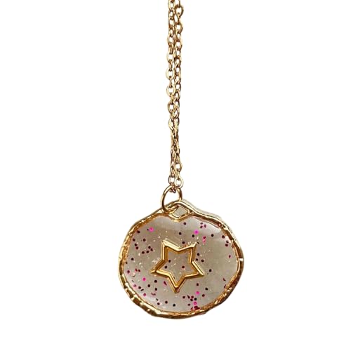 Fluxioxtna Stilvolle Süße Coole Transparente Halskette Mit Himmlischen Zauberstern Moon Herz Anhänger Heckkette Für Mädchen Und Frauen Leichte Trendige Trendkolarbone Kette Für Frauen von Fluxioxtna