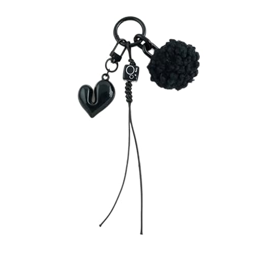 Fluxioxtna Stylish Plush Heart Keychain Schöne Herzanhänger Keychains Accessoire Verbessert Ihre Tasche Und Ihr Auto Mit Styles Einzigartige Schlüsselringdekoration von Fluxioxtna