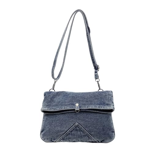 Fluxioxtna Trendy Distressed Jeans Crossbody Tasche Geräumige Multi Kompartiment Design Tränenresistent Stoff Für Arbeit Pendeln Tränenfeste Praktische Jeans Messengertasche Tasche von Fluxioxtna