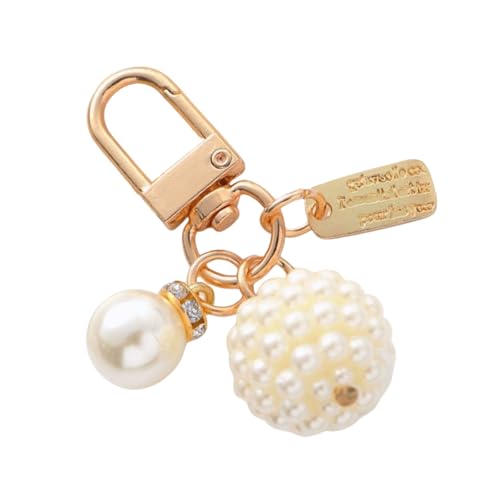 Fluxioxtna Trendy Pearls Heart Keychain Accessoire Sturdy Heart Keychain Mit Perlen Und Rosencharme Für Soziale Ereignisse Und Ausflüge von Fluxioxtna