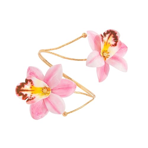 Fluxioxtna Verstellbare Frangipani Eisenarmämpfer Für Frauen Vielseitige Schmuckgeschenke Für Hochzeiten Partys Täglich Tragen Alltags Tragen Blumenarmringe von Fluxioxtna