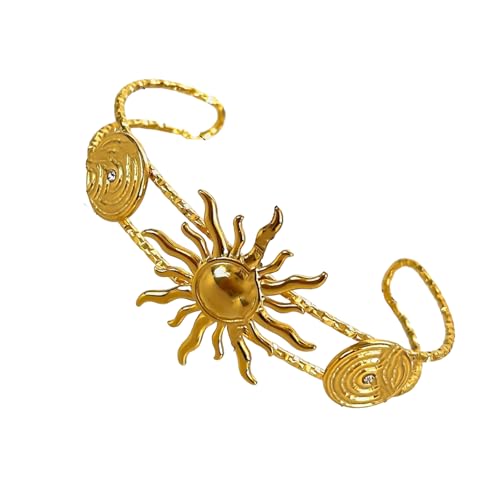 Fluxioxtna Verstellbare Seesternschale Schale Sonne Edelstahl Statement Armband Offener Armreif Accessoire Für Frauen Mädchen Edelstahl Verstellbarer Handgelenk Schmuck Schmuck von Fluxioxtna