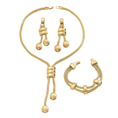 Fluxioxtna Zeitgenössische Geometrische Quasten Schmucktrio Langes Halsketten Ohrringe Armband Schmuck Set Für Frauen Geschenkanhänger Halskette Set von Fluxioxtna