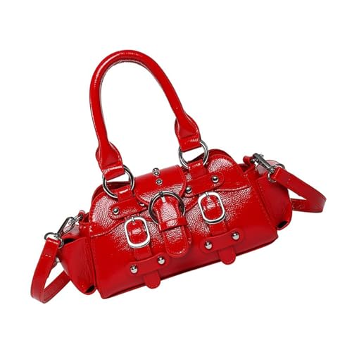 Frauen Mode Handtasche Pendeltasche Punk Styles Umhängetasche Top PU Leder Crossbod von Fluxioxtna