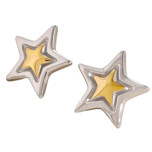 Geometrische Gold Und Silbertonosen Ohrringe Für Frauen Mode Vintage Textur Ohrzubehör Leichtes Schmuck Leichte Ohrringe von Fluxioxtna