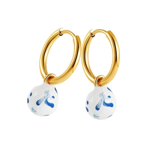 Handgefertigte Blau Weiße Keramikohrmanschette Glatte Glasflächen Ohrring Für Empfindliche Ohrprofessionelle Anlässe Eleganter Blauer Blumenohrschmuck Handgefertigte Blau Weiße Keramikohrmanschette Glatte Glasflächen Ohrring Für Empfindliche Ohrprofessionelle Anlässe Eleganter Blauer Blumenohrschmuck von Fluxioxtna