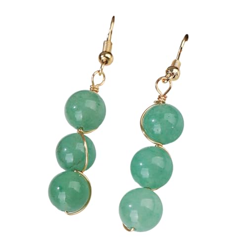 Handgefertigte Drop Ohrringe Natürliche Kristallperlen Mit Metallic Strängen Stylish Ohrzubehör Leichtes Schmuck Leicht Elegantes Alltagsohrringe von Fluxioxtna