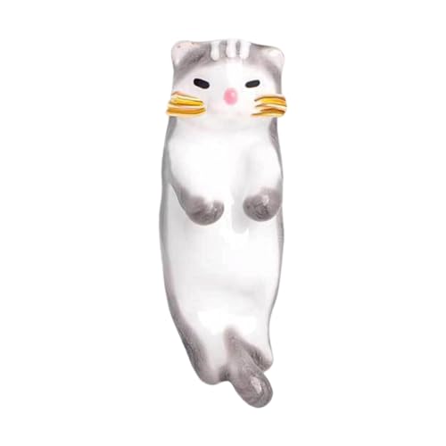 Handgefertigte Graue Katzen Brosche Mit Sicherem Leichten Legierungsschmuck Für Taschen & Outfit Styling Katzen Brosche von Fluxioxtna