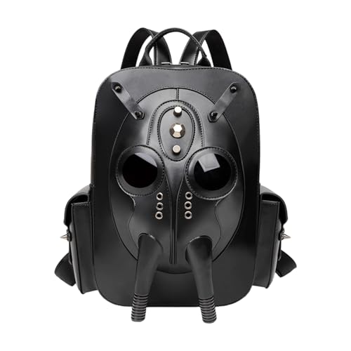 Herren Punk Punk Xenomorph Rucksack Großkapazität Unisex Alien Design PU Leder School Tasche Für Reisen Oder Tägliche Verwendung Gothic Herren Rucksäcke von Fluxioxtna