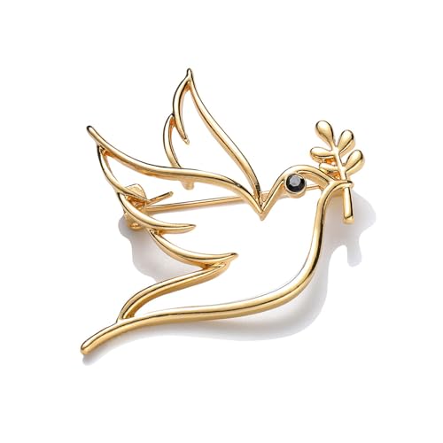 Hollow Geschnitzte Friedenstauben Und Zweignadel Vintage Styles Legierung Vintage Legierung Pin Accessoire Für Formelle Outfits Leicht Zu Tragen Friedensbrosche von Fluxioxtna