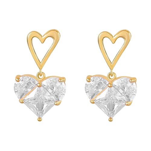 Mehrzweckherzherzgeformte Zirkonohrringe Aus Komfortablen Legierungsmaterial von Fluxioxtna