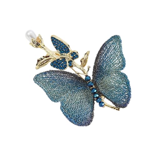 Schmetterlingsbrosche Mit Komplizierten Stickereien Und Simulierten Perlenschalkleiderdekoration Für Frauen Mode Accessoire Elegante Gestickte Corsage Pin von Fluxioxtna