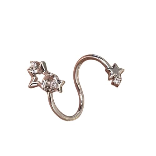 Star Zirkon Ohrmanschettenschmuck Raffinierte Edelstahl Knorpelohrring Mit Sicherem Passform Für Tägliche Kleidung Stilvoller Hoop Ohroopenstollen von Fluxioxtna