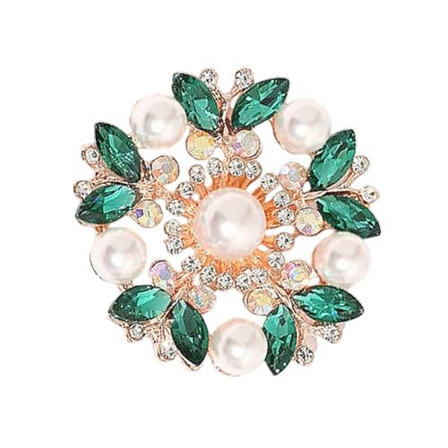 Strasssteine ​​Perlen Blumen Brosche Multi Funktionaler Schalstift Für Mäntel Kleider Elegant Mode Schmuckzubehör Verstellbarer Schal Clip von Fluxioxtna