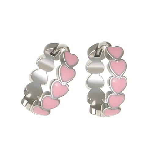 Stylish Tropföl Liebe Herz Hoop Ohrringe Coppers Ohrschnallen Für Tägliche Kleidung Und Partys Handgefertigtes Schmuck Date Night Ohrringe von Fluxioxtna