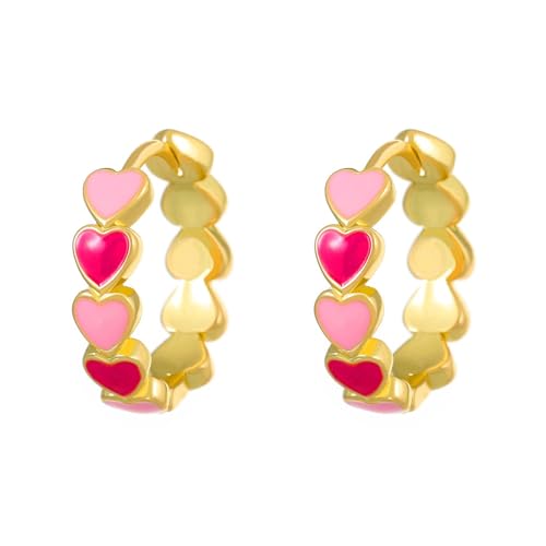 Stylish Tropföl Liebe Herz Hoop Ohrringe Coppers Ohrschnallen Für Tägliche Kleidung Und Partys Handgefertigtes Schmuck Date Night Ohrringe von Fluxioxtna