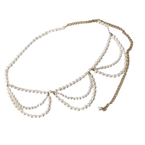 Verstellbare Geschichtete Imitation Perlen Körper Schmuck Beachwesen Für Tägliche Kleidung Evening Event Und Hochzeit Elegante Perlen Bundeszubehör von Fluxioxtna